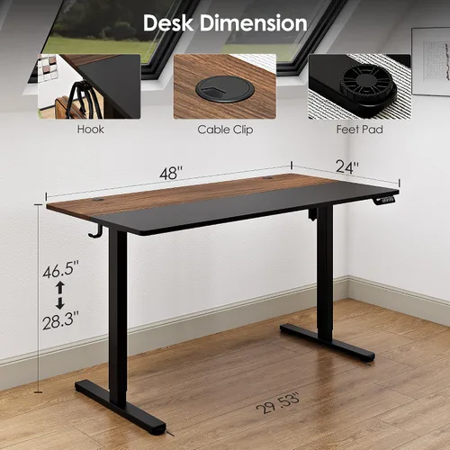 Miniatura 2 de Monomi Escritorio Eléctrico de Altura Ajustable de Pie, 48x24 Pulgadas, Escritorio Ergonómico para Oficina en Casa Sentado/De Pie