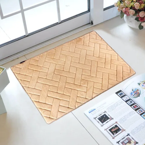 Miniatura 2 de Alfombra decorativa de espuma viscoelástica en espiga - Beige 21 * 34