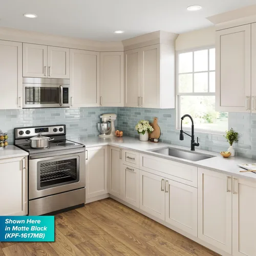 Miniatura 5 de Kraus Coda - Grifo de cocina de estilo comercial de una sola manija con 2 funciones, extraíble hacia abajo, en acero inoxidable sin manchas