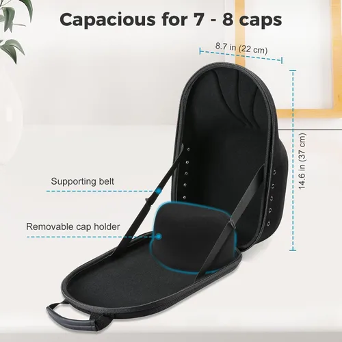 Miniatura 2 de ProCase Estuche rígido de viaje para sombreros, bolsa de transporte de almacenamiento para 7-8 gorras de béisbol, organizador de sombreros soporte