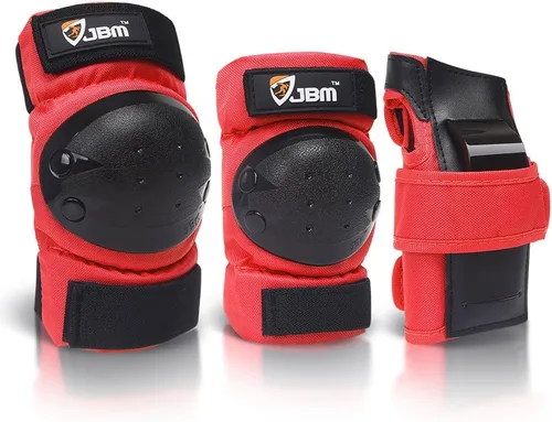 Miniatura 11 de JBM Rodilleras para adultos y niños, coderas y muñequeras para patinaje en línea, patinaje sobre ruedas, monopatín, scootering Rosa