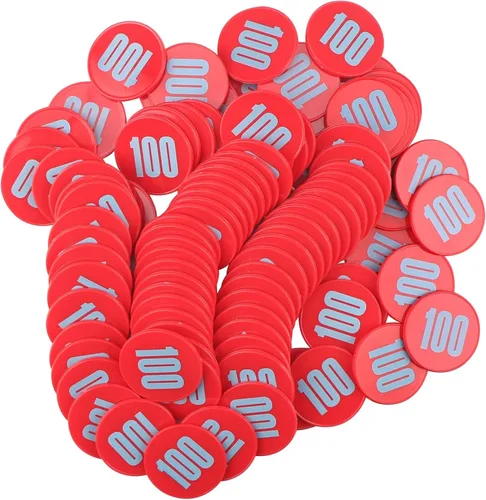 Miniatura 2 de Juego de 100 fichas de póquer – Monedas circulares de plástico de 1.58 pulgadas para juegos y contar, 0.16 oz cada una, accesorios perfectos