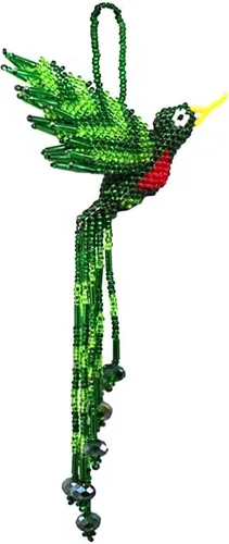Miniatura 15 de Mia Jewel Shop - Figurina colgante decorativa de colibrí Figuras de pájaros para decoración del hogar Adorno de vidrio checo con cuentas