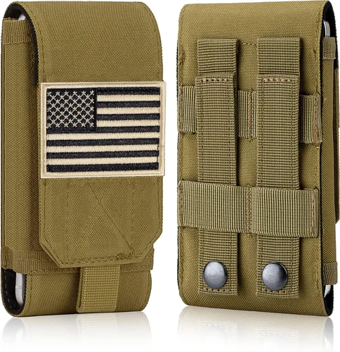 Miniatura 16 de Funda Táctica Molle para Teléfono, Funda de Cinturón con Asa de Bucle Resistente con Parche de Bandera para iPhone 17 Pro Max/Air/17 Pro/17/16 Pro