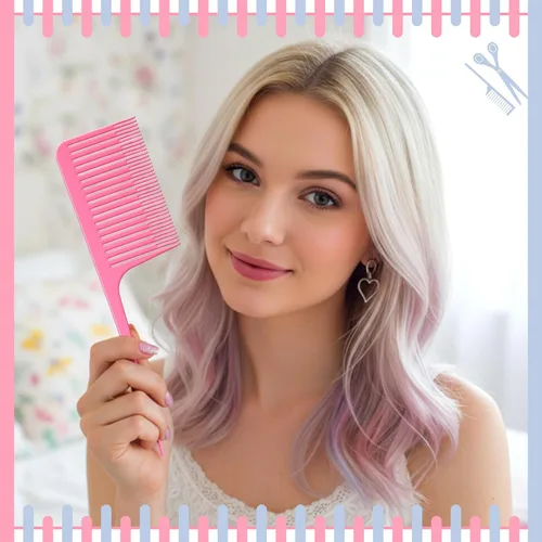 Miniatura 5 de Patelai Juego de 6 peines de resaltado, peine para tejer el cabello, corte seccionado, cola de rata, peinado para reflejos, balayage, coloración