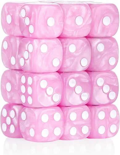 Miniatura 52 de 36 de paquete de dados de 12 mm de 6 caras MINI, juego de dados de patrón de perla, dados estándar de 6 caras para Yahtzee, Bunco o enseñanza