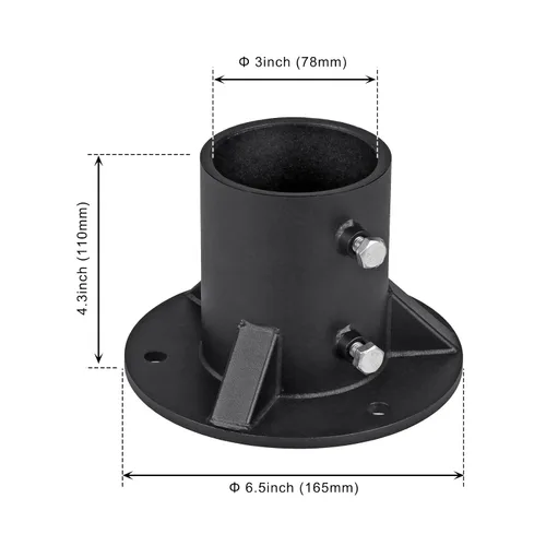 Miniatura 2 de Insaga Bridas de suelo para poste de valla de eslabones de cadena, brida de base de 3 pulgadas, anclaje sólido para fijar la valla/buzón/postes
