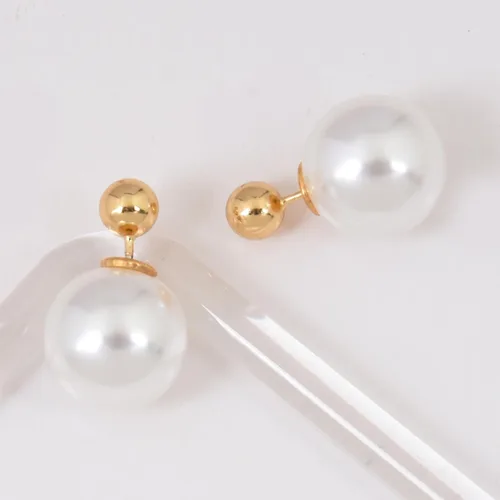 Miniatura 7 de Aretes de aro de plata dorada con letra D para mujer, aretes de perlas, 2 vías de uso, aretes de perlas de lujo, en forma de D, regalos de joyería