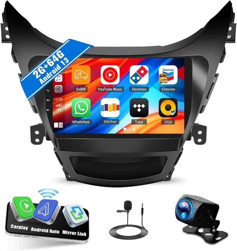 Miniatura 12 de SIXWIN 1G+32G Radio de Estéreo de Coche Android para Hyundai Elantra 2011 2012 2013 con Apple Carplay Inalámbrico Android Auto Bluetooth pantalla