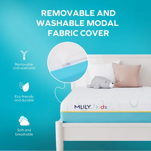Miniatura 6 de MLILY JAMA - Colchón de 6 pulgadas para niños, de espuma viscoelástica, firmeza media, fabricado en los Estados Unidos con espuma de Estados Unidos