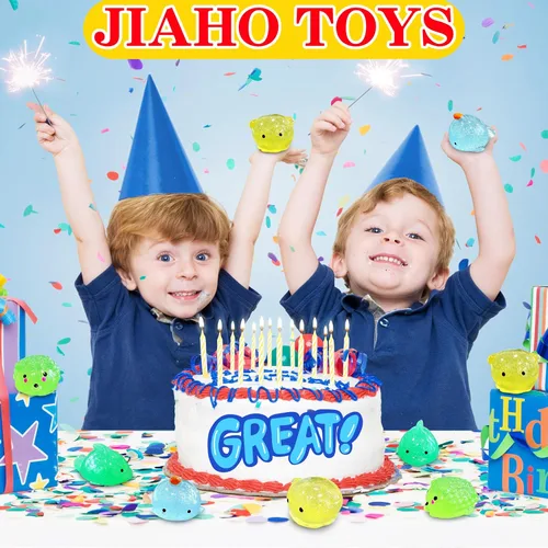 Miniatura 6 de 4 piezas de juguetes blandos Jumbo Glitter Mochi para niños, juguetes Kawaii, juguetes sensoriales de animales marinos para premios de clase
