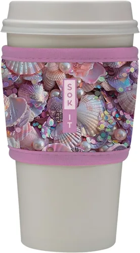 Miniatura 168 de Sok It HotSok Coffee & Tea - Funda de neopreno con aislamiento reutilizable (floral abstracto)