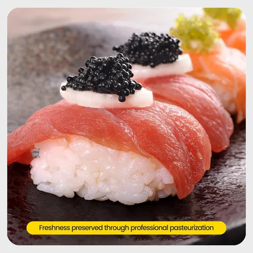 Miniatura 4 de OLMA Caja de regalo clásica de caviar negro de caviar – Incluye 2 onzas de Osetra Aurora siberiana, esturión blanco, pez palo, huevas de pescado