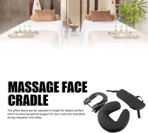 Miniatura 2 de Reposacabezas de masaje para cama, almohada de masaje para la cara, almohada de masaje boca abajo, ajustable y plegable, almohada de cuna facial