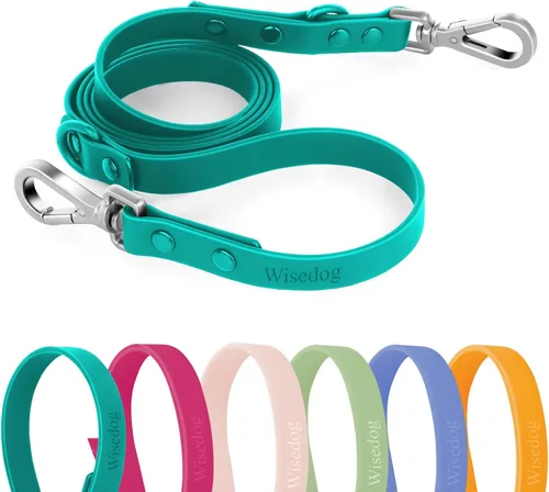 Miniatura 22 de Wisedog Correa impermeable para perro, ajustable de 5 pies/6 pies con 2 ganchos giratorios de metal, correas de perro fáciles de limpiar para perros