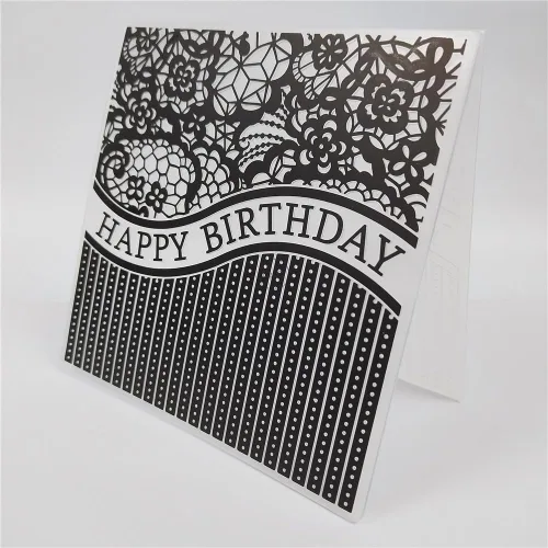 Miniatura 4 de DzIxY Carpetas de plástico en relieve para tarjetas de feliz cumpleaños, suministros de fabricación de tarjetas, plantillas de álbum de recortes 3D