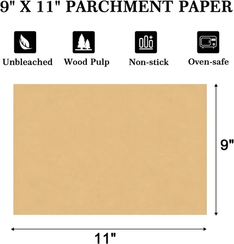 Miniatura 2 de GOAUS Hojas de papel pergamino de 9 x 11 pulgadas, forros rectangulares para horno tostador y freidora de aire, 170 piezas, forros de papel