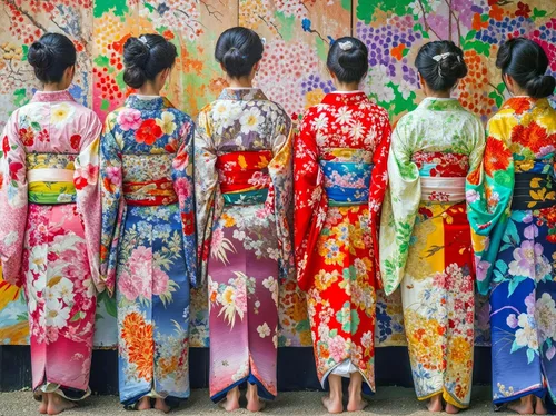 Lucky Puzzles - Mosaico de kimono colorido, rompecabezas artístico de 500 piezas para adultos y niños, colores vibrantes, arte cultural, calidad