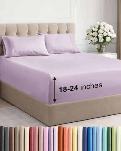 Miniatura 26 de Sábanas King divididas con bolsillos extra profundos, sábanas transpirables y refrescantes de 5 piezas, sábanas de lujo para hotel, suaves, sin 22