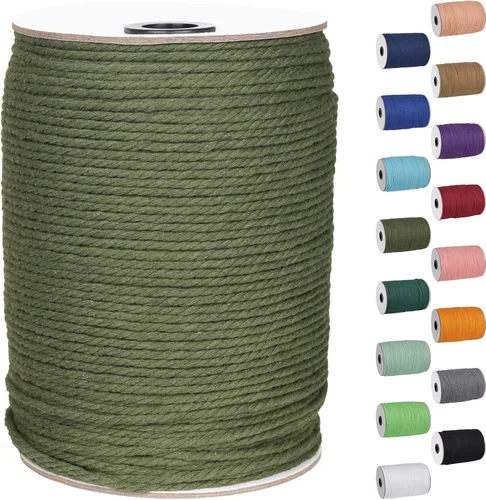 Miniatura 8 de Cordón de macramé de 1/8 pulgadas 220 yardas (200 metros) suministros naturales de macramé, hilo de macramé, cuerda de algodón de color, cuerda