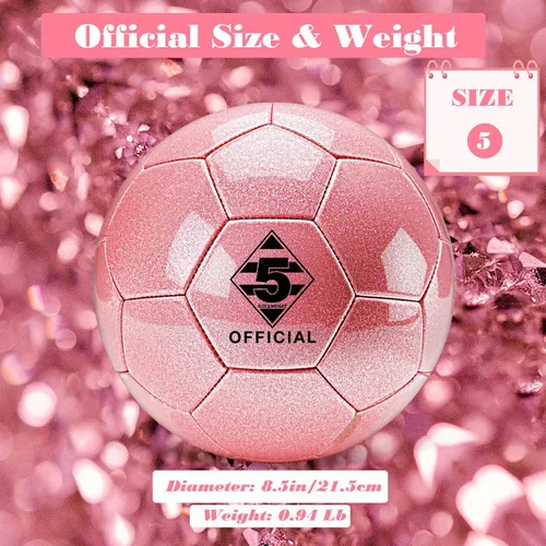 Miniatura 2 de Glitter Purple Soccer Ball Size 5 with Pump & Needle Mesh Bag, Sofu PU Soccer Ball Kit for Indoor Outdoor Practicing Training Playing Gift Teens