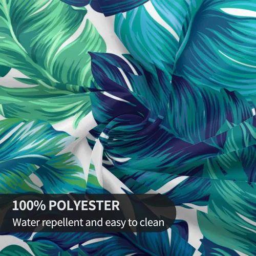 Miniatura 6 de Sweetshow Mantel Tropical Redondo de 60 Pulgadas para Verano Hoja de Palmera Hawaiana Verde Mantel Redondo de Poliéster Lavable Cubierta de Mesa