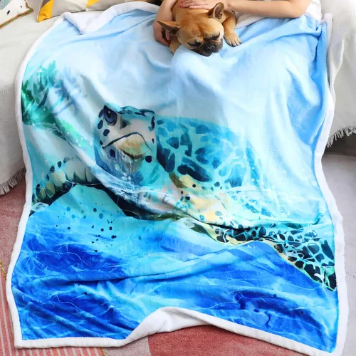 Sviuse Manta de Tortuga Marina Costera Manta Náutica y de Playa Mantas Decorativas de Tortugas para Niños y Adultos Regalos de Tortuga (127 cm x 152
