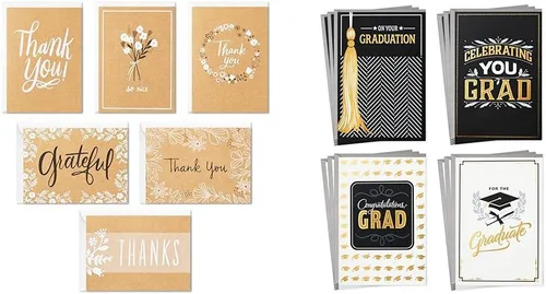 Miniatura 8 de Hallmark Surtido de tarjetas de agradecimiento, papel kraft rústico (48 notas de agradecimiento con sobres)