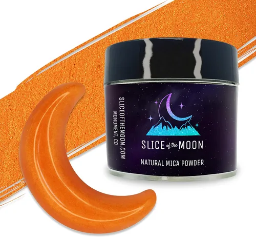 Miniatura 10 de Polvo de mica mineral natural de naranja mágica, 0.42 oz (12 g) para uso personal o profesional - cosméticos, proyectos de resina epoxi, esmalte