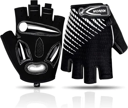 BIKINGMOREOK Guantes de ciclismo para hombres y mujeres, guantes de bicicleta transpirables, almohadillas de gel de 0.197in, guantes de bicicleta de
