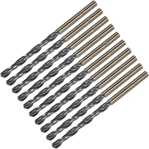 Miniatura 6 de uxcell Brocas helicoidales de vástago recto, 0.098 in, acero de alta velocidad, 4341 con vástago de 0.098 in, 10 piezas para aleación de acero