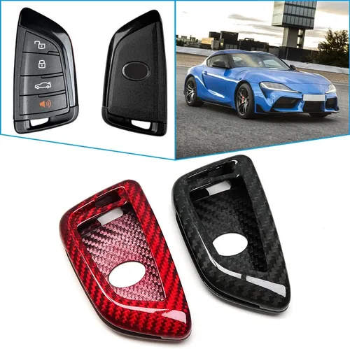 Miniatura 7 de G Brand Para Toyota GR Supra A90 TRD MK5 2019 2020 2021, funda para llave inteligente con control remoto de fibra de carbono genuina para automóvil