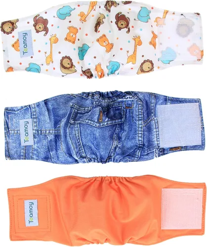 Miniatura 34 de Teamoy Pañales reutilizables para perros machos, bandas lavables para el vientre para cachorros, paquete de 3