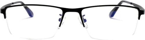 Miniatura 7 de Gafas de bloqueo de luz azul para computadora, para hombres, gafas de juegos de computadora, medio marco de metal, lente transparente, protección