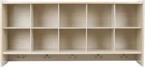 Miniatura 4 de Cubos organizadores de almacenamiento, 10 cubos con ganchos para abrigos, estante colgante de pared para juguetes de niños, guardería, aula, 47 Sin