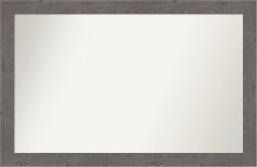 Miniatura 46 de Amanti Art Espejo de baño gris para sobre el fregadero, 31 x 48 pulgadas, espejo de tocador rectangular estrecho de color gris, marco de madera