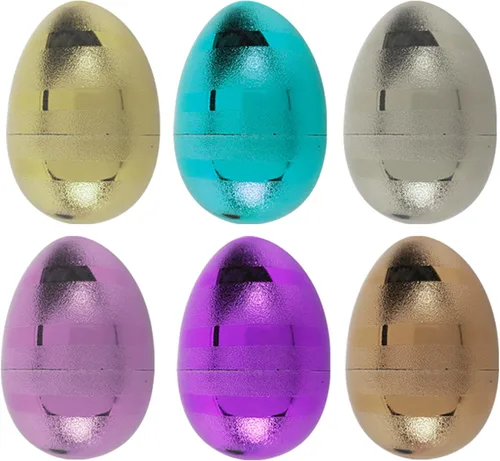 Miniatura 5 de Brite Star Huevos de Pascua, 6 unidades de 3 pulgadas, metálicos: plata/rosa/azul/oro/púrpura/champán