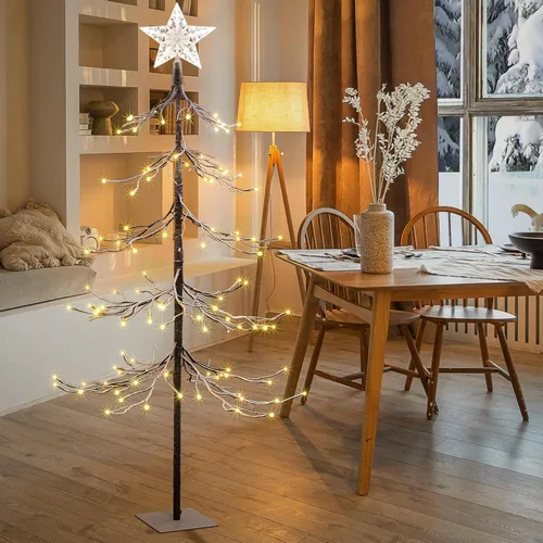 Miniatura 4 de Árbol de nieve iluminado de 4 pies con 112 luces LED para decoración interior y exterior, hogar, patio, Navidad, boda, festival, decoración, blanco