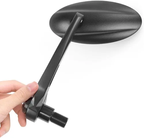 Miniatura 14 de KiWAV Espejos de extremo de barra de motocicleta ultra negro compatible con manillar roscado M6