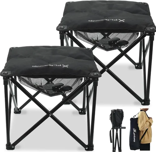 Miniatura 11 de Taburete acolchado para campamento, reposapiés de gran tamaño de 18 pulgadas, sillas de campamento de 500 libras, taburete portátil para camping