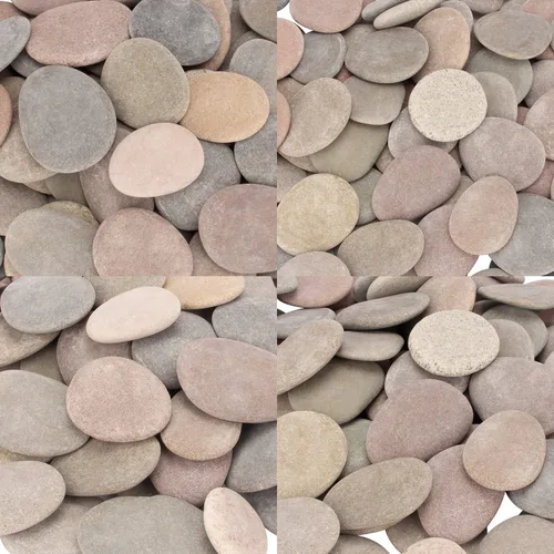 Miniatura 6 de Aproximadamente 100 piezas de rocas para pintar, 2.2"-3.5", planas, suaves - de río, para manualidades, piedras de bricolaje DIY, 18 libras