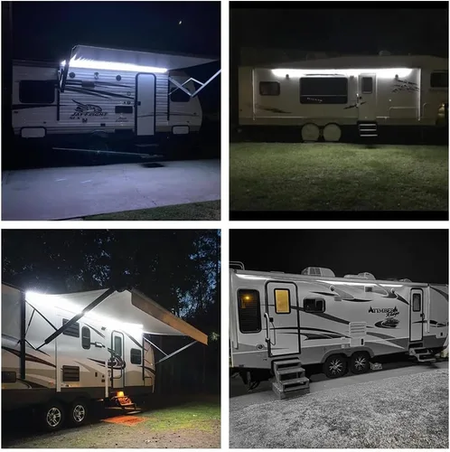 Miniatura 6 de Kit de Luces LED de Resplandor Inferior de 25 Pies para RV, Luces de Bajos de Caravana de 12V para Autocaravana Remolque de Viaje Puestos de Blanco