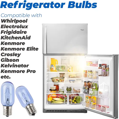 Miniatura 4 de 297048600 241552802 Bombilla de repuesto para refrigerador T8 120V 40W compatible con Whirlpool Electrolux Kenmore Kitchenaid Frigidaire, reemplazo