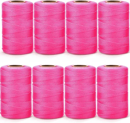 Woanger 8 rollos Mason Line #18 Cuerda de nailon trenzado de 4000 pies de longitud, cordel de nailon para jardinería, construcción, manualidades,