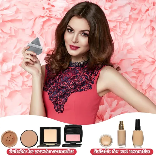 Miniatura 6 de Meanplan 90 esponjas de maquillaje con forma de triángulo suave, con correa, licuadoras y esponjas de maquillaje, base cosmética, herramienta