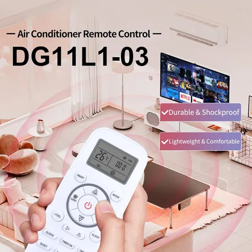 Miniatura 2 de Nuevo mando a distancia de CA de repuesto para aire acondicionado Hisense y Olmo Mini Split, apto para DG11L1-03, DG11L1-01, DG11L1-04, DG11L1-12