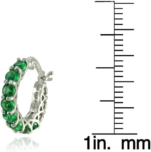 Miniatura 3 de Aretes de aro redondos pequeños de plata de ley, auténticos, creados o simulados