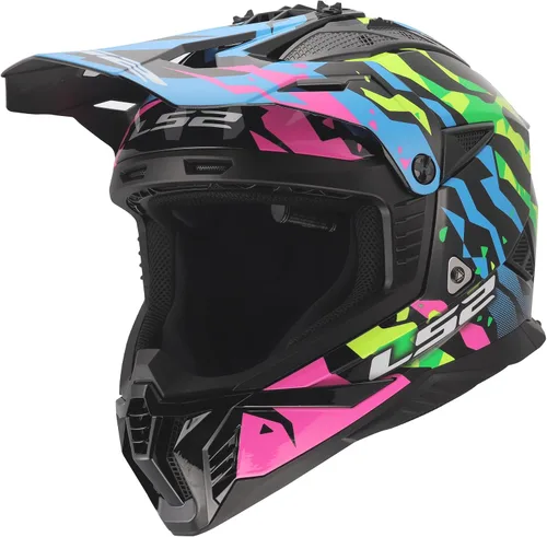 Miniatura 13 de LS2 Helmets Gate II - Casco integral para motocicleta MX Brillo lavado rojo/azul/morado