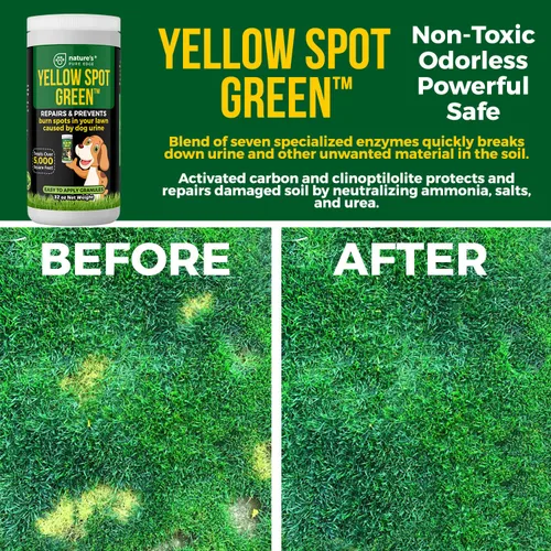 Miniatura 4 de Yellow Spot Green™ Cura quemaduras de orina y previene manchas amarillas en tu jardín. Neutralizador de orina de perro para céspedes. Repara