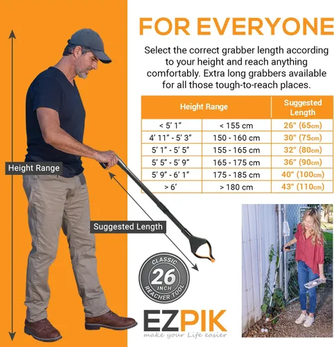 Miniatura 6 de EZPIK Herramienta superior de recogedor de basura de 26 pulgadas, herramienta de alcance plegable para personas mayores, herramienta de alcance